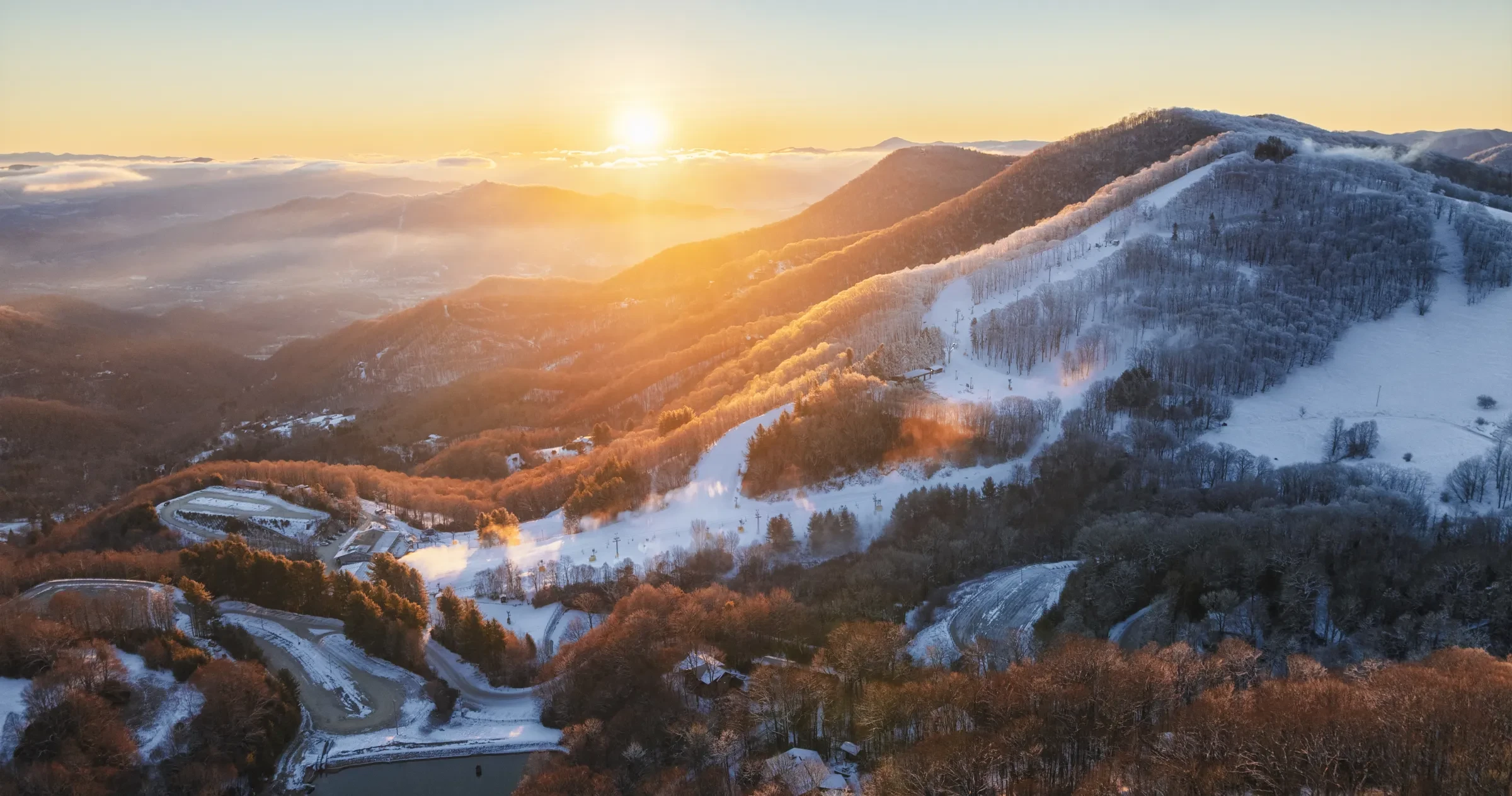 A beautiful sky above Cataloochee Ski Area in Maggie Valley