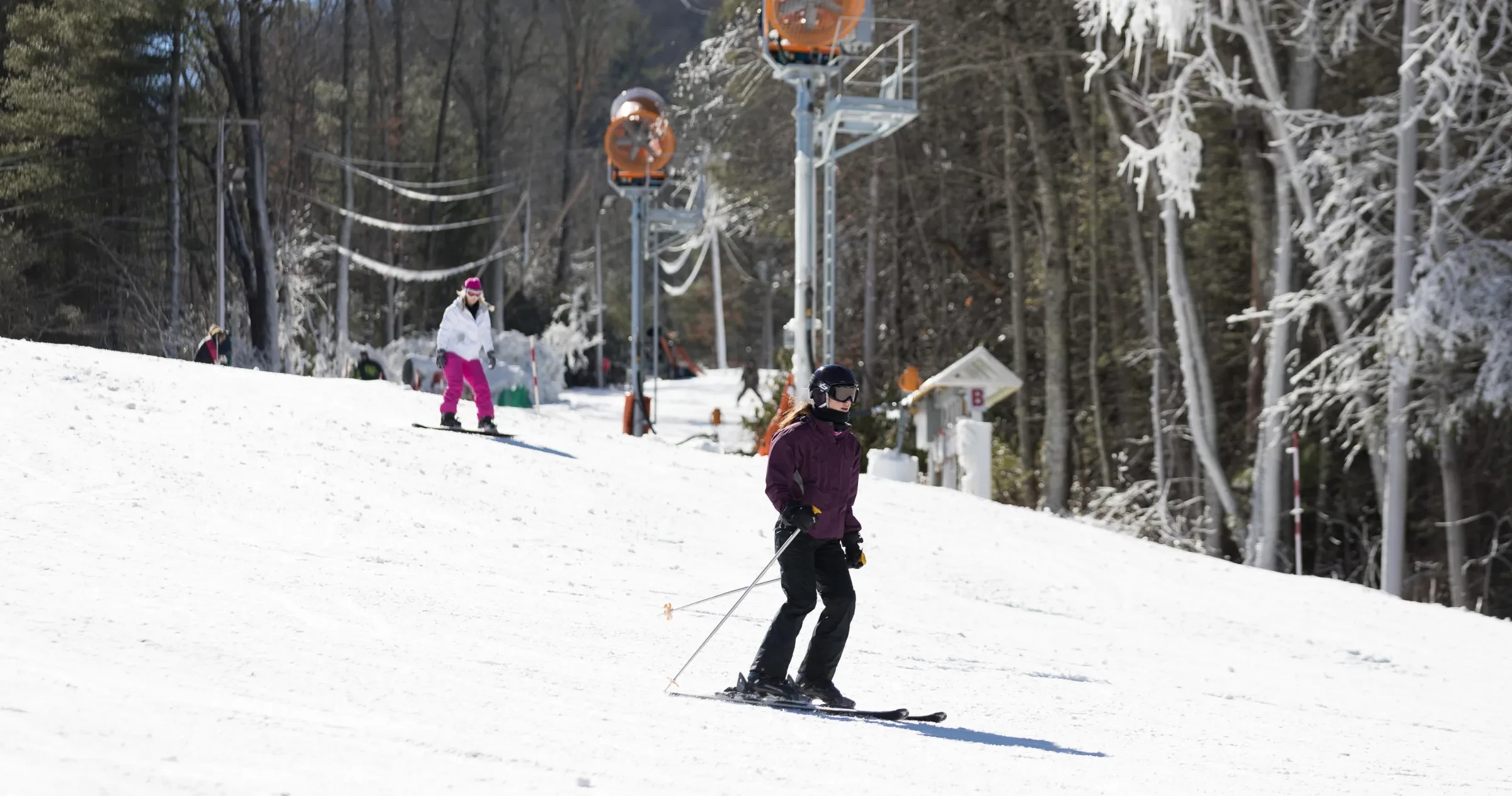 Skiier speeds down the slopes of Ski Sapphire Valley at the Sapphire Valley Resort in Sapphire 