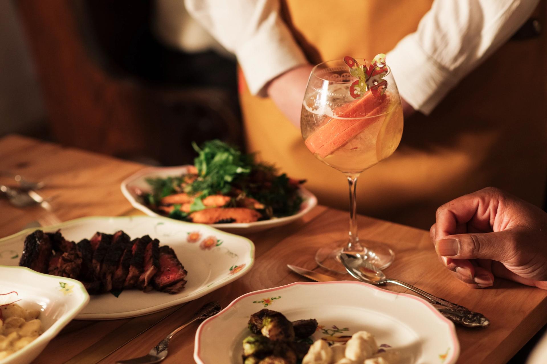 A delicious and cozy meal served at the award-winning Supperland restaurant in Charlotte