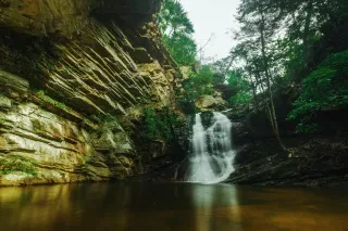 Lower Cascade Falls Long Exposure on Cloudy Day