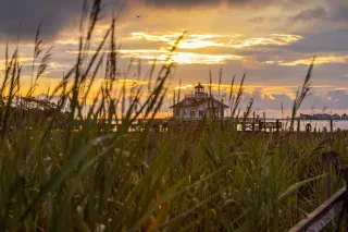 Manteo NCPN Roanoke Marshes Lighthouse Through Marsh