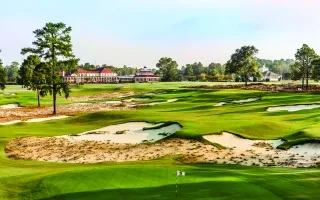 Long-range view of The Cradle par 3 course at Pinehurst Resort.