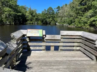 ADA walkway and pier at Nags Head Woods on NC's Outer Banks.