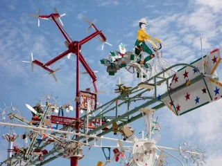 The Vollis Simpson Whirligig Park in Historic Downtown Wilson is a unique place to visit in North Carolina.